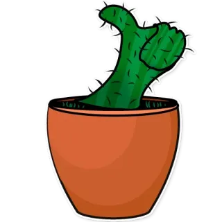 🙁 선인장, 식물, 화분, 초록, 자연, 다육식물 telegram sticker