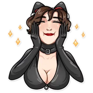 ☺️ Frau, Katze, Ohren, Glitzer, süß, Mädchen telegram sticker