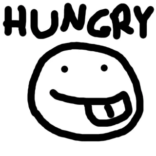 😋 HUNGRY hungrig, essen, cartoon, ausdruck, smiley telegram sticker