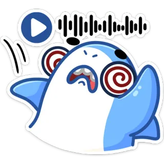 🙉 Desenho animado, Tubarão, Tonto, Adesivo, Engraçado telegram sticker