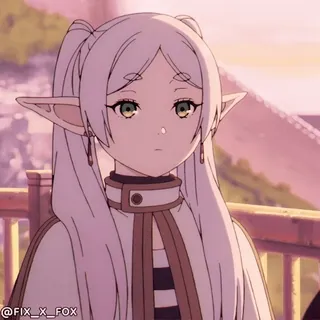 😏 @FIX_X_FOX 动漫, 精灵, 可爱, 女孩, 白发 telegram sticker