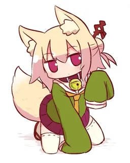 🦊 Anime, Garota Raposa, Bonito, Chibi, Kawaii, Kemonomimi telegram sticker