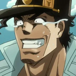 😂 Jotaro Kujo JoJo's Bizarre Adventure Anime, Jotaro, Jojo, Llorando, Manga, Personaje, Expresión telegram sticker