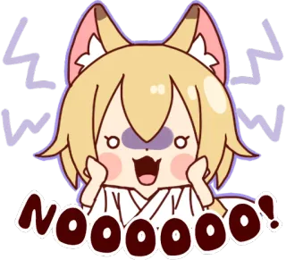 😦 NOOOOO! 애니메이션, 충격, 놀람, 카와이, 아니 telegram sticker