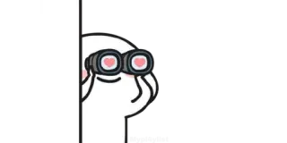 🍚 desenho animado, binóculo, amor, kawaii, fofo whatsapp sticker