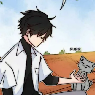 🗿 Purr cartoon, cat, anime, manga, pet, illustration, friendship telegram sticker