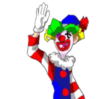 ✋ palhaço, acenando, desenho animado, alegre, colorido telegram sticker