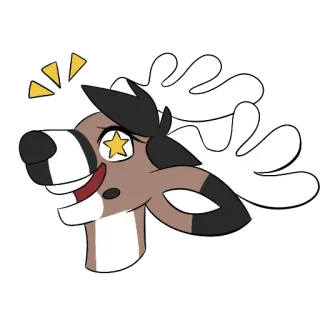 ⭐ Hirsch, Tier, Cartoon, Säugetier, Geweih, Niedlich, Kawaii telegram sticker