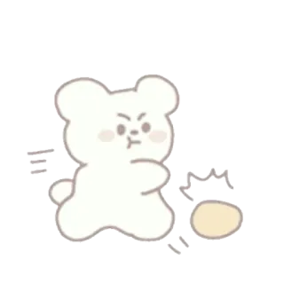 🍦 urso, desenho animado, animal, fofo, chute telegram sticker