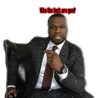 😯 50 Cent Who the fuck are you? 50 Cent, rapper, muziek, beroemdheid, meme telegram sticker
