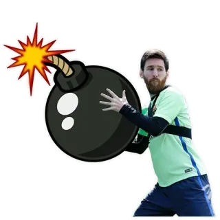 💣 Lionel Messi 폭탄, 축구, 스포츠, 축구, 운동선수, 폭발, 만화 telegram sticker
