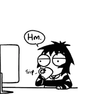 🤔 Hm. drinking, hm, thoughtful, contemplative, cartoon, sticker telegram sticker