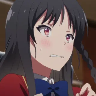 😖 Karuizawa Kei Classroom of the Elite Anime, Garota, Uniforme escolar, Fofa, Envergonhada telegram sticker