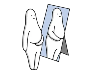 🌫 Блоб, Зеркало, Отражение, Грустный, Одинокий whatsapp sticker