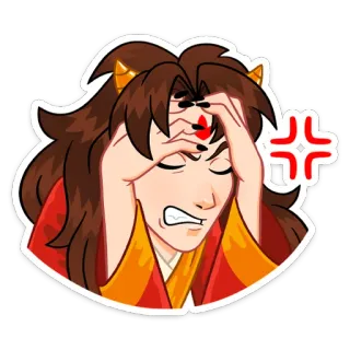 🤦‍♀️ angry, frustrated, demon, anime, stressed, upset telegram sticker