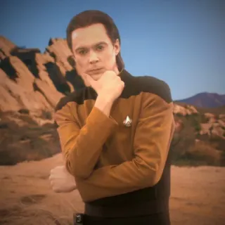 🤔 Data Star Trek: The Next Generation Star Trek, Data, android, science fiction, TNG telegram sticker