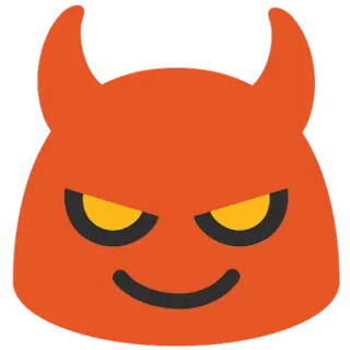 😈 diabeł, emoji, potwór, rogi, zło, kreskówka telegram sticker