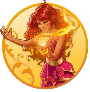 🔥 fee, magie, fantasy, frau, feuer, elementar, elfe whatsapp sticker