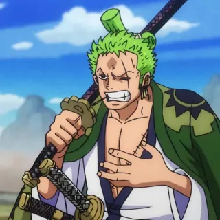 ➕ Zoro One Piece Anime, One Piece, Zoro, Espada, Roronoa Zoro, Cazador de piratas, Piratas del Sombrero de Paja, Espadachín whatsapp sticker
