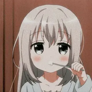 💦 anime, girl, cute, toothbrush, clean whatsapp sticker