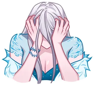 😖 Anime, Płacz, Smutny, Emocjonalny, Kreskówka telegram sticker