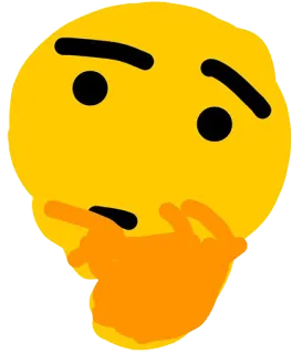 🤔 réflexion, emoji, penser, pensif, question, doute, jaune whatsapp sticker