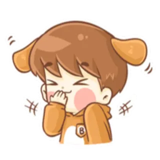 😃 Desenho animado, Fofo, Menino, Orelhas de cachorro, Kawaii, Animado, Personagem telegram sticker
