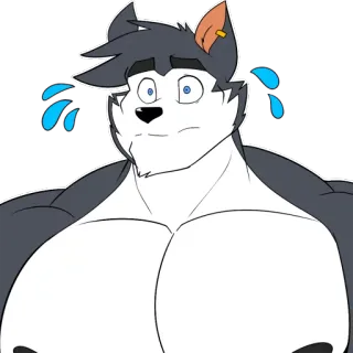 😳 antropomorfo, lupo, lacrime, piangere, cartoni animati telegram sticker