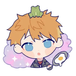 😲 Anime, Katak, Telur, Chibi, Lucu telegram sticker