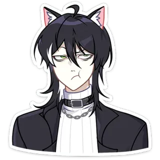 🙄 애니메이션, 고양이 귀, 인물 사진, Emo, 만화, 만화, 고양이 소년 telegram sticker