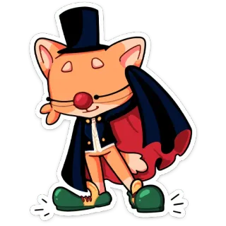 🤡 dessin animé, animal, magicien, chapeau, magie telegram sticker