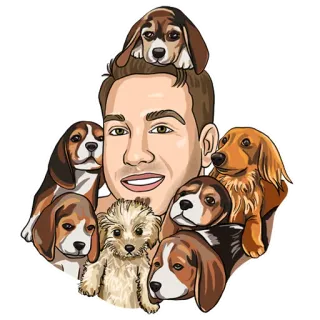 🐶 pria, beagle, anjing, potret, anak anjing telegram sticker