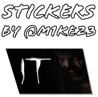 🔝 Pennywise It stickers by @mike23 Ужасы, Клоун, Фильм, Стивен Кинг, Страшный telegram sticker