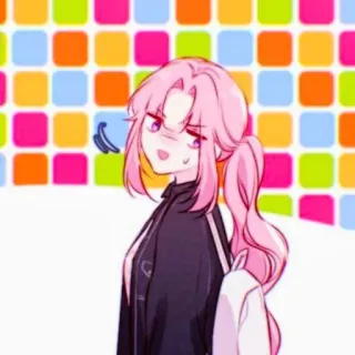🎟 dziewczyna anime, różowe włosy, kreskówka, kobieta, postać telegram sticker
