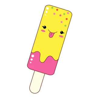 🍭 Eis am Stiel, Eis, Lecker, Kawaii, Süß, Dessert whatsapp sticker