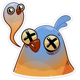 😵 vogel, cartoon, personage, dier, sticker telegram sticker