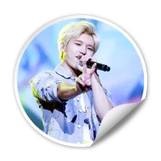 ☺️ певец, K-pop, микрофон, артист, человек, музыка telegram sticker