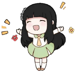 😃 @Sigilo_packs Dibujo animado, Cuqui, Kawaii, Chica, Animación, Sticker telegram sticker