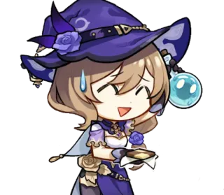 ⭐️ Lisa Genshin Impact anime, video game, cute, chibi, character, lisa, genshin impact telegram sticker
