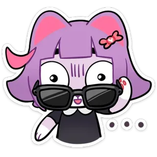 😎 ... hoạt hình, cô gái mèo, kính râm, dễ thương, anime, nhãn dán whatsapp sticker