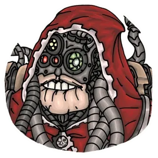 🧐 cyborg, mechanical, tech-priest, adeptus mechanicus, warhammer 40k telegram sticker