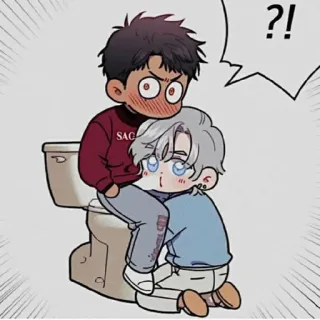 😳 ?! Cartone animato, Anime, Chibi, Carino, Kawaii, Divertente telegram sticker