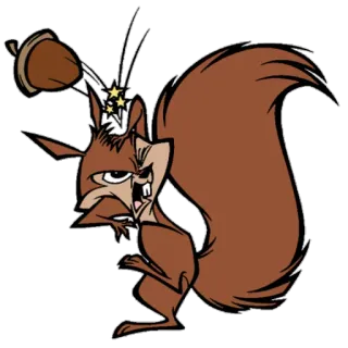 😤 squirrel, cartoon, angry, animal, acorn telegram sticker
