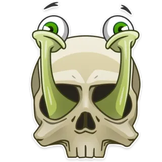 💀 crâne, yeux, halloween, drôle, effrayant, dessin animé, monstre, flippant telegram sticker