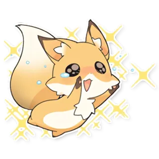 🤩 fuchs, niedlich, kawaii, tier, cartoon, aufkleber whatsapp sticker