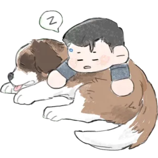 😪 Z sleeping, dog, cartoon, sleepy, animal, cute, relaxing telegram sticker