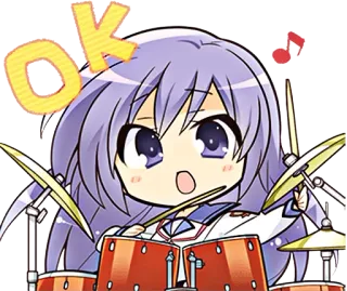 🥁 OK Anime, Schlagzeuger, Musik, Süß, Mädchen, Schlagzeug, Ok, Chibi whatsapp sticker