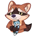 🤗 Waschbär, Tier, süß, traurig, Spielzeug, Säugetier whatsapp sticker
