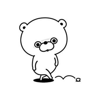 😑 Bär, Cartoon, Niedlich, Tier, Weiß, Minimalistisch telegram sticker