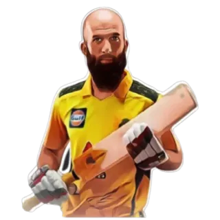 👍 Cricket, Sport, Battitore, Giocatore, Barba, Chennai Super Kings, Cricket Indiano, Moeen Ali telegram sticker